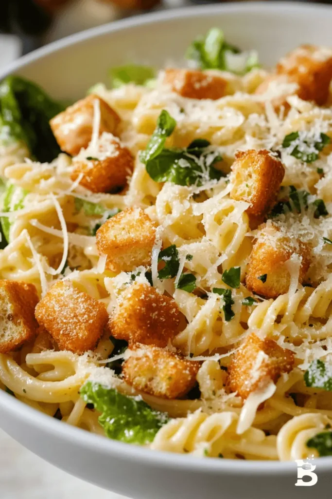 Caesar Salad Pasta A Fusion of Classic Flavors and Comfort-3