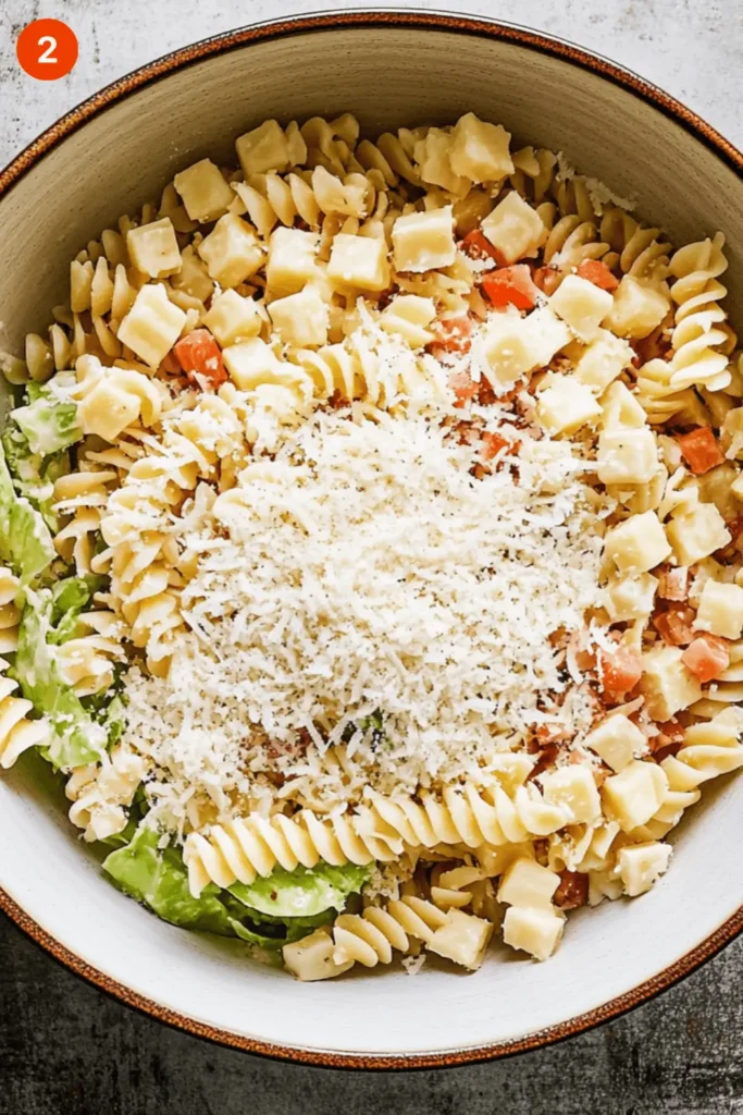 Caesar Salad Pasta A Fusion of Classic Flavors and Comfort-Step2