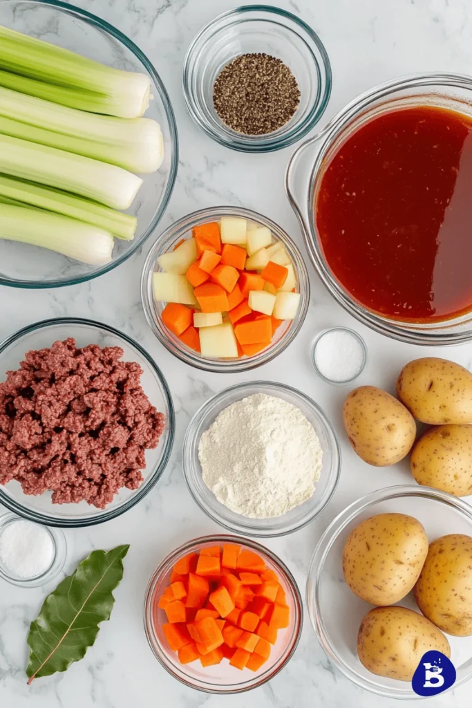 ground beef stew-Ingredients