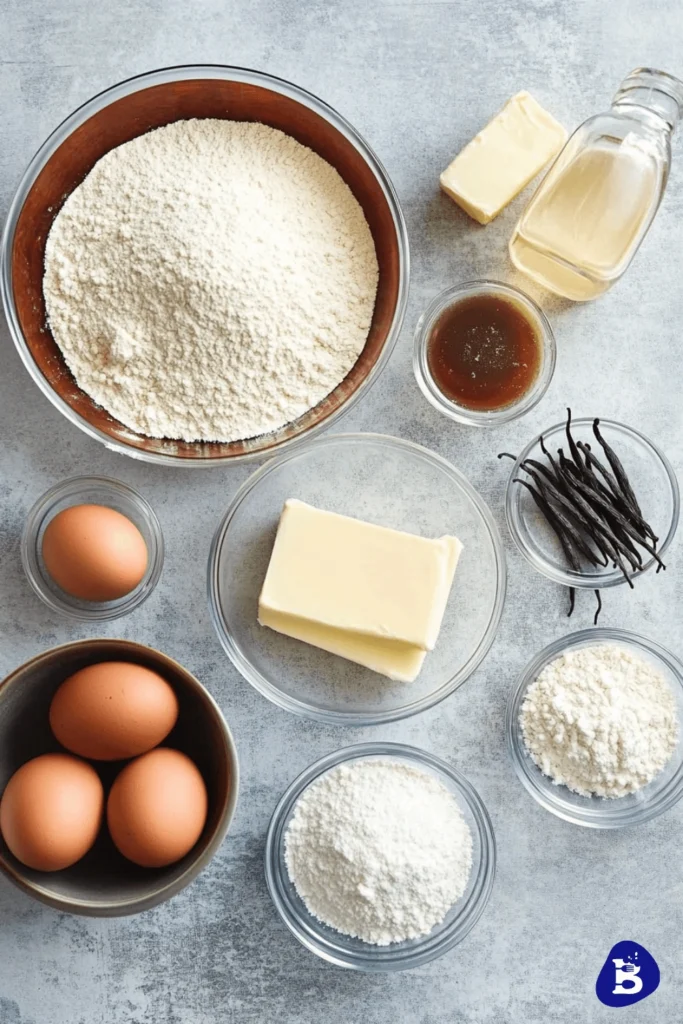 vanilla pound cake recipe-Ingredients