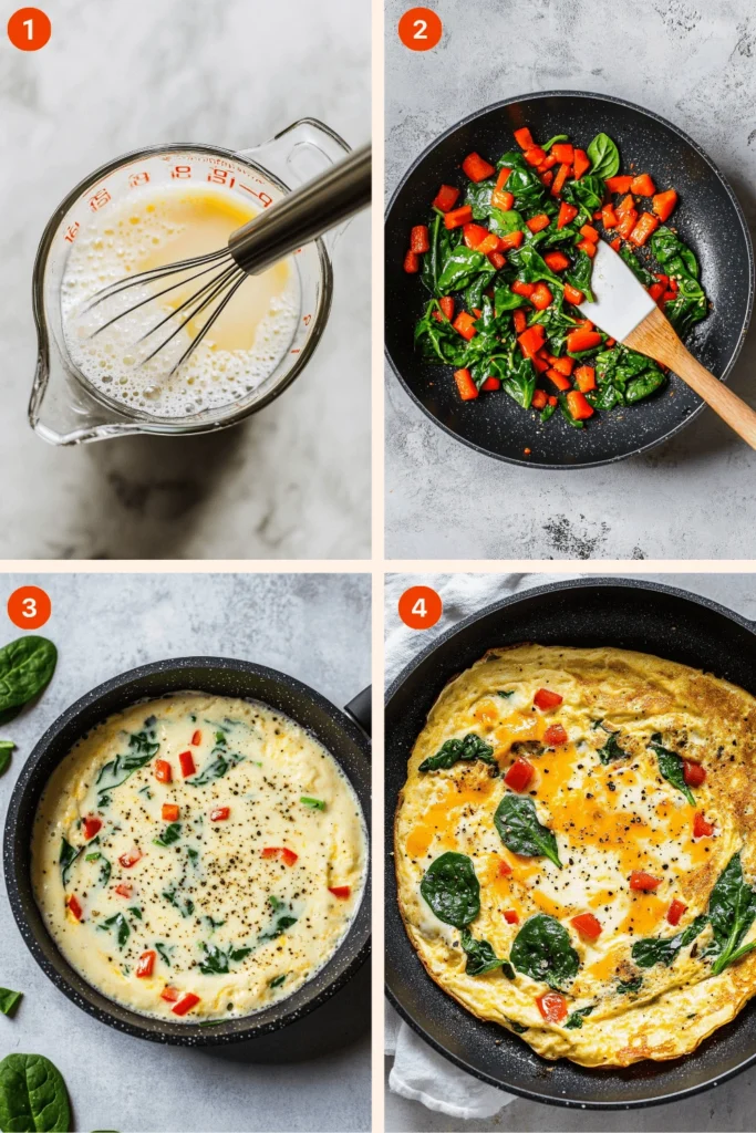 egg white frittata-Instructions