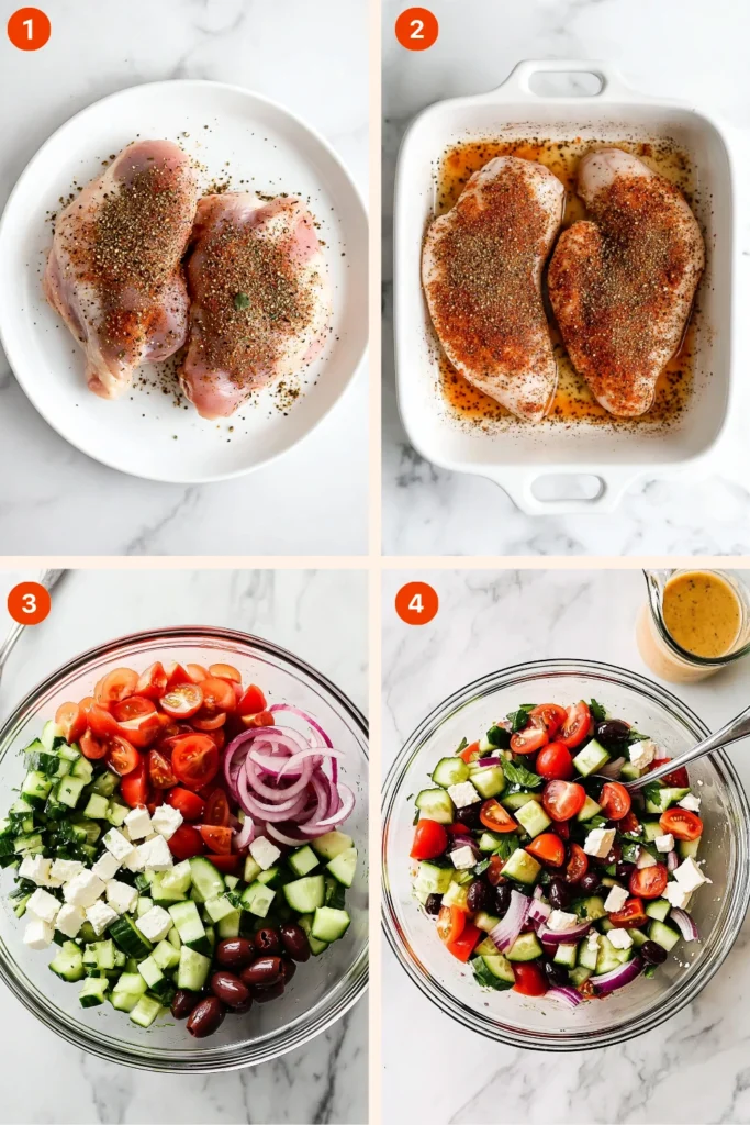 Greek chicken salad-Instructions