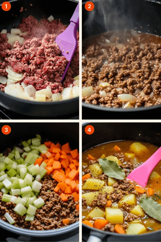 ground beef stew-Instructions