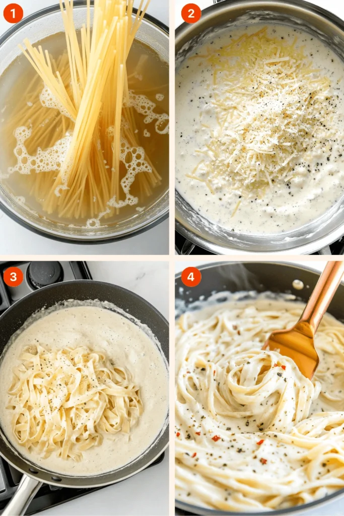 Fettuccine Alfredo-Instructions